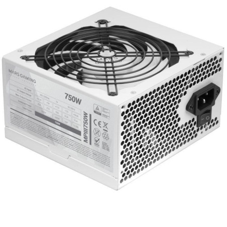 Fuente de alimentación mars gaming mpiii750w/ 750w/ ventilador 12cm/ blanca