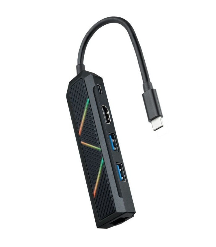 Docking usb tipo-c nanocable 10.16.0501/ 2xusb/ 1xusb tipo-c pd/ 1xhdmi/ 1xrj45/ negro