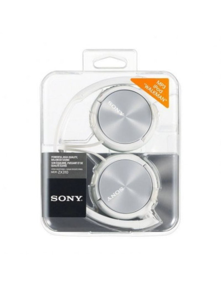 Auriculares sony mdrzx310apw/ con micrófono/ jack 3.5/ blancos