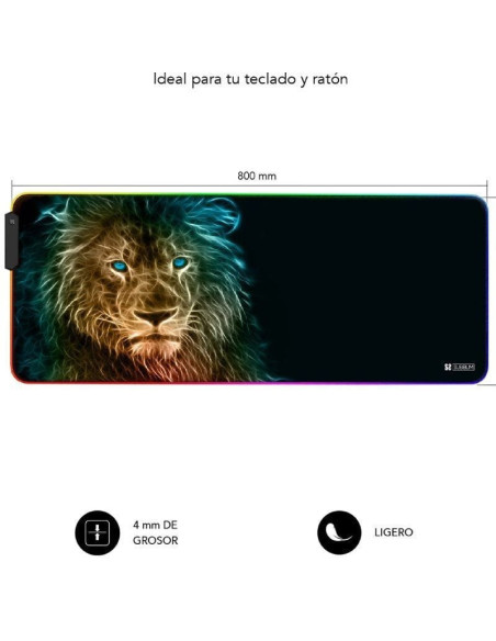 Alfombrilla subblim submp-02rgb10 led rgb lion xl/ 800 x 300 x 4 mm