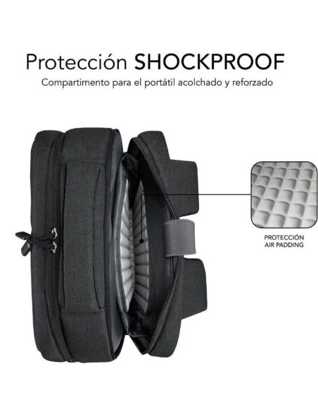 Mochila subblim traveller airpadding backpack para portátiles hasta 15.6'/ puerto usb/ gris