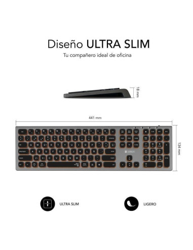 Teclado inalámbrico subblim master/ gris y negro