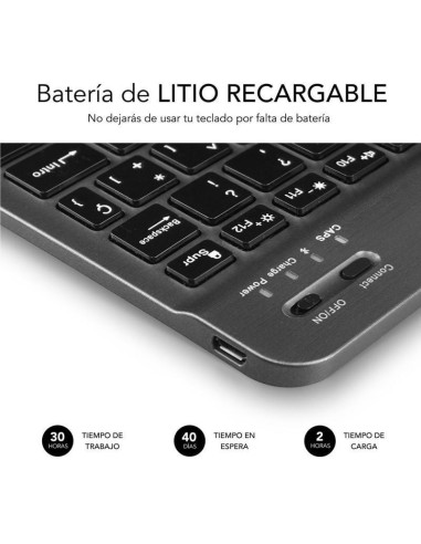 Teclado compacto inalámbrico por bluetooth subblim smart/ gris