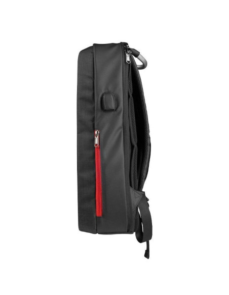 Mochila mars gaming mb2 para portátil hasta 17.3'/ puerto usb/ antirrobo/ impermeable/ gris y roja