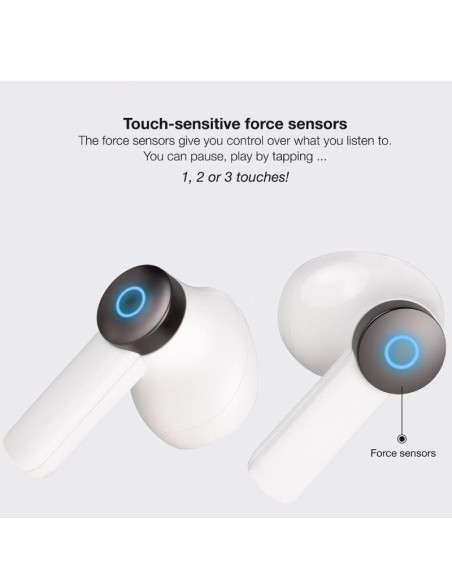 Auriculares bluetooth tooq bender tqbwh-0031w con estuche de carga/ autonomía 4h/ blancos