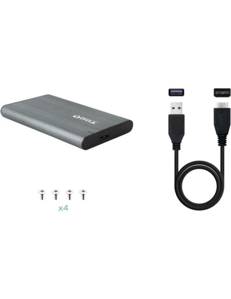 Caja externa para disco duro de 2.5' tooq tqe-2503g/ usb 3.1/ sin tornillos