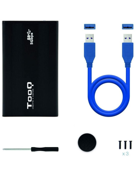 Caja externa para disco duro de 2.5' tooq tqe-2524b/ usb 3.1