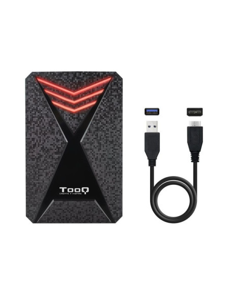 Caja externa gaming para disco duro de 2.5' tooq tqe-2550rgb/ usb 3.1/ sin tornillos