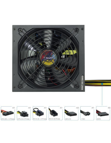 Fuente de alimentación tooq tqapolo-700sp/ 700w/ ventilador 14cm