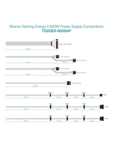 Fuente de alimentación tooq tqxgeii-800sap/ 800w/ ventilador 14cm/ 80 plus bronze