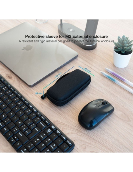 Funda para disco externo m2 tooq tqbc-m201b/ negra