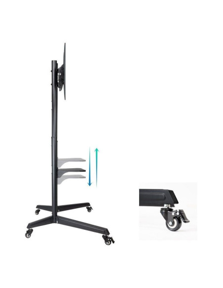 Soporte de suelo inclinable con ruedas tooq fs1170m-b para tv de 37-70'/ hasta 50kg