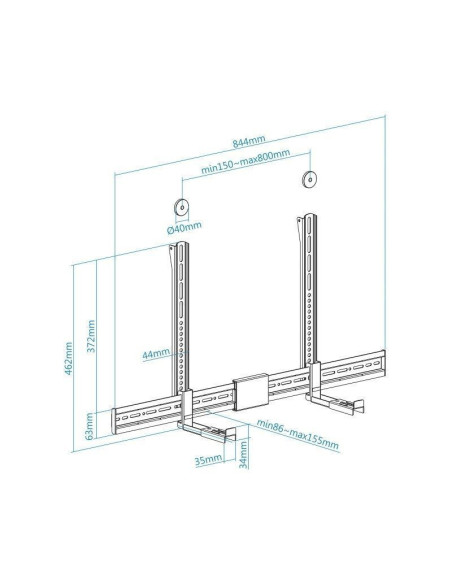 Soporte universal multi-instalación tooq tqsbm-01 para barra de sonido/ hasta 15kg