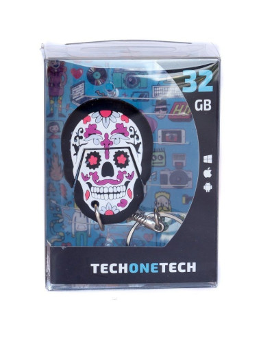 Pendrive 32gb tech one tech calavera pinky usb 2.0