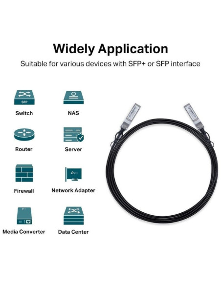 Cable direct attach sfp+ tp-link tl-sm5220-3m/ 3m/ negro