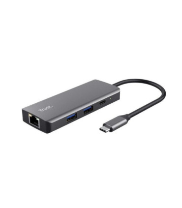 Docking usb tipo-c trust dalyx/ 2xusb/ 2xusb tipo-c/ 1xhdmi 4k/ 1xrj45/ gris