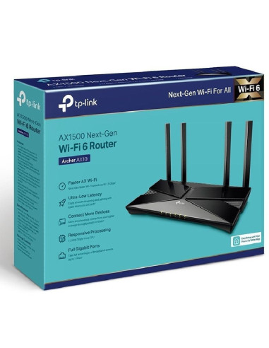 Router inalámbrico tp-link archer ax10/ wifi 6/ 1500 mbps/ 2.4ghz 5ghz/ 4 antenas/ wifi 802.11ax/ac/n/a/ - n/b/g