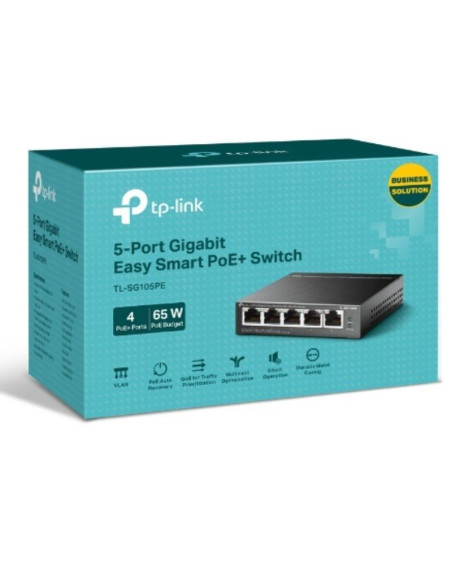 Switch tp-link tl-sg105pe 5 puertos/ rj-45 10/100/1000 poe