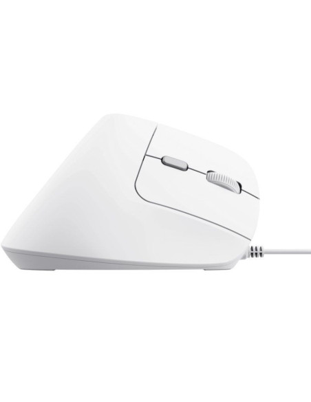 Ratón ergonómico trust bayo ii/ hasta 2400 dpi/ blanco