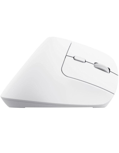 Ratón ergonómico inalámbrico por bluetooth trust bayo+/ batería recargable/ hasta 2400 dpi/ blanco