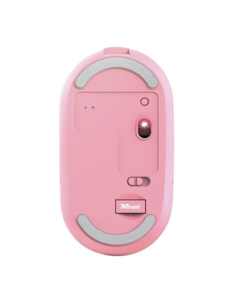 Ratón inalámbrico por bluetooth trust puck/ batería recargable/ hasta 1600 dpi/ rosa