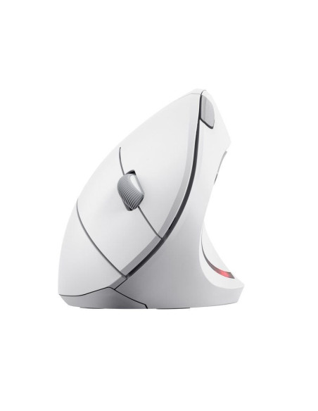 Ratón ergonómico inalámbrico trust verto/ hasta 1600 dpi/ blanco