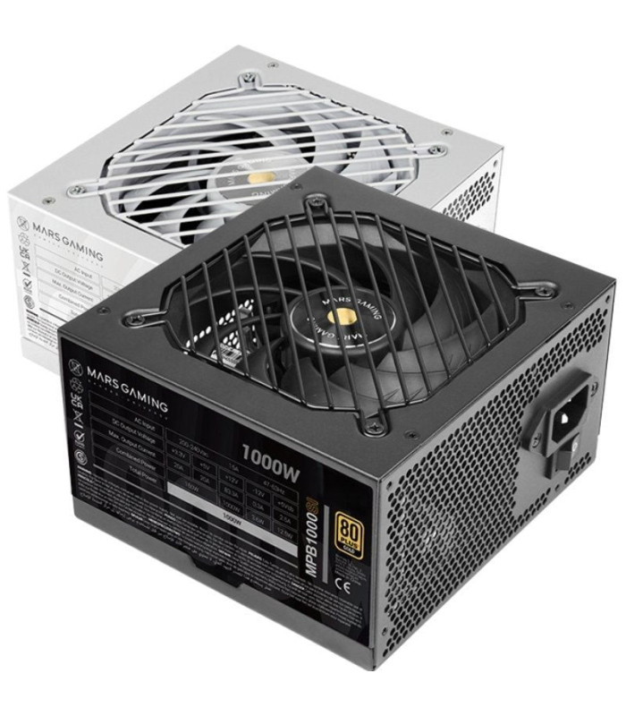 Fuente de alimentación mars gaming mpb1000si/ 1000w/ ventilador 12cm/ 80 plus gold
