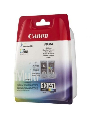 Cartucho de tinta original canon pg-40 + cl-41 multipack/ negro/ tricolor