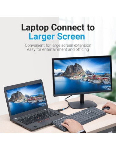 Adaptador vention hbob0/ displayport macho - hdmi hembra