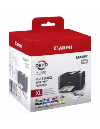 Cartucho de tinta original canon pgi-1500xl multipack alta capacidad/ cian/ magenta/ amarillo/ negro