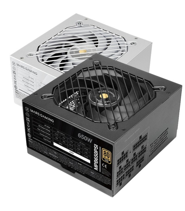 Fuente de alimentación mars gaming mpb650psi/ 650w/ ventilador 12cm/ 80 plus gold