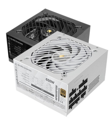 Fuente de alimentación mars gaming mpb650psi/ 650w/ ventilador 12cm/ 80 plus gold/ blanca