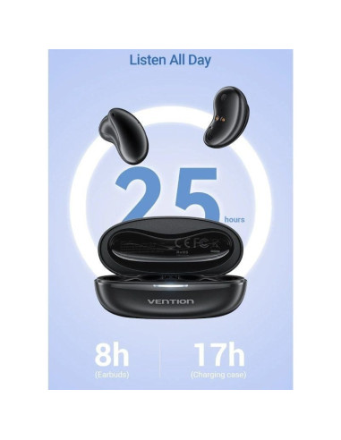 Auriculares bluetooth vention tiny t11 nbjw0 con estuche de carga/ autonomía 8h/ blancos