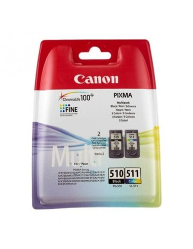 Cartucho de tinta original canon pg-510 + cl-511 multipack/ negro/ tricolor