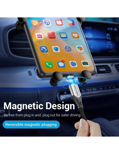 Cable usb 2.0 vention cqnhd/ usb macho/ microusb macho - usb tipo-c macho/ 50cm/ gris