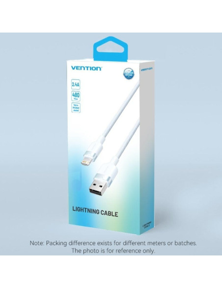 Cable usb lightning vention lanbh/ usb macho - lightning macho/ 480mbps/ 2m/ negro