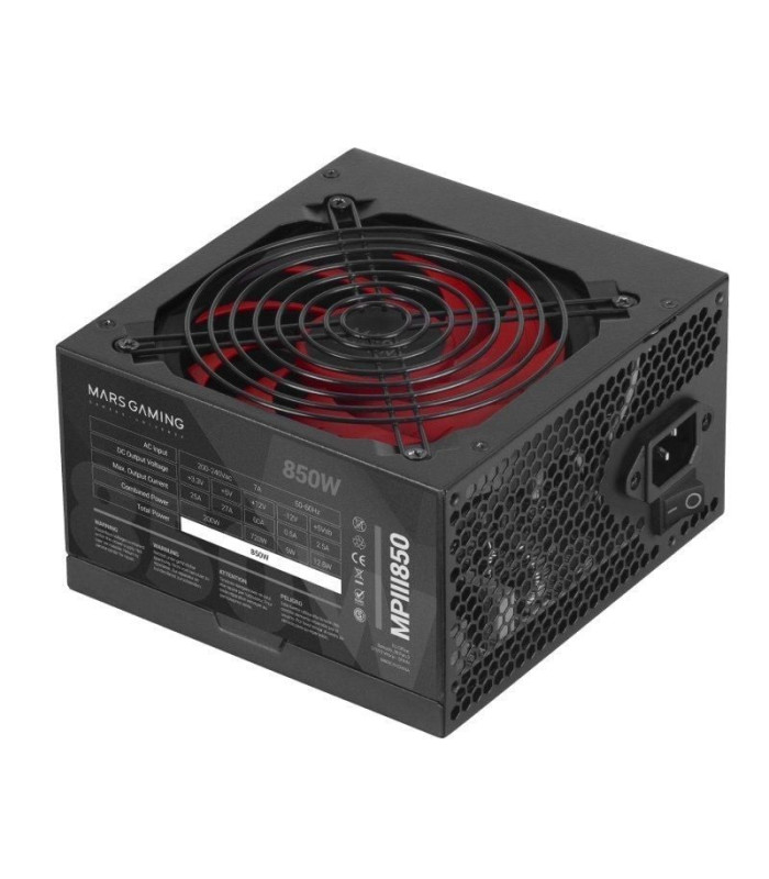 Fuente de alimentación mars gaming mpiii850/ 850w/ ventilador 12cm