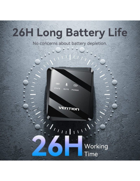 Micrófono inalámbrico con clip vention ncbb0/ usb tipo-c/ incluye receptor/ 2 unidades