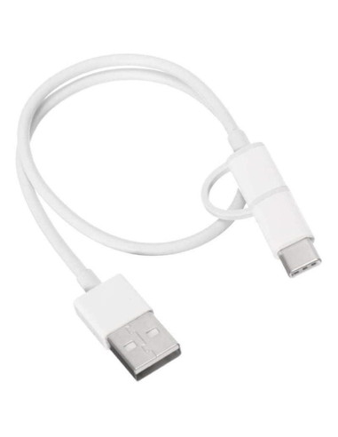 Cable usb 2.0 xiaomi sjv4083ty/ usb macho - micro usb macho/ usb tipo-c macho/ 30cm/ blanco