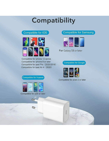 Cargador de pared xiaomi mi 20w charger (type-c)/ 1xusb tipo-c/ 20w