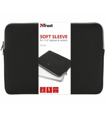 Funda trust primo soft sleeve para portátiles/ tablets hasta 11.6'/ negra