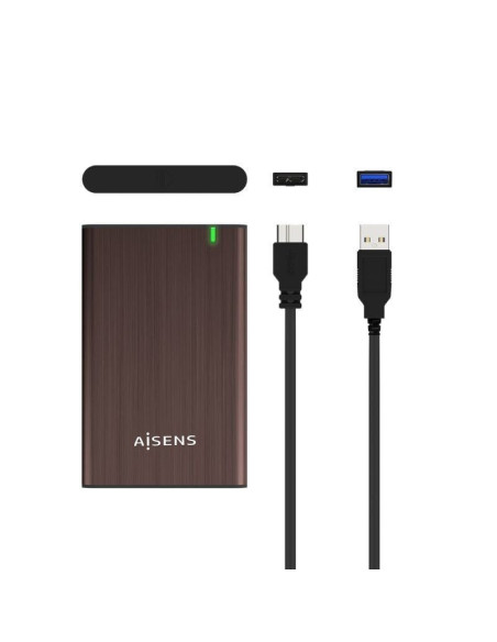 Caja externa para disco duro de 2.5' aisens ase-2525bwn/ usb 3.0/ sin tornillos