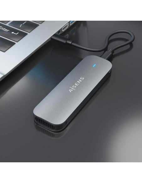 Caja externa para disco ssd m.2 sata aisens asm2-006gry/ usb 3.1/ sin tornillos