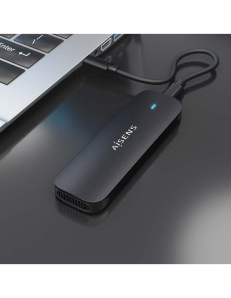 Caja externa para disco ssd m.2 nvme aisens asm2-024b/ usb 3.2/ sin tornillos