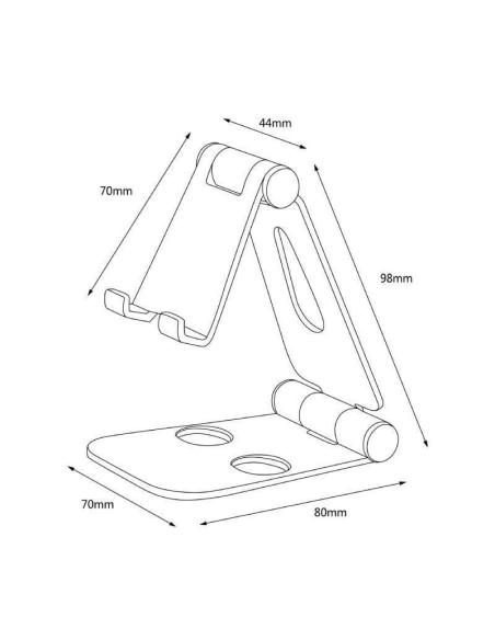 Soporte para smartphone/tablet aisens ms2pm-090/ negro