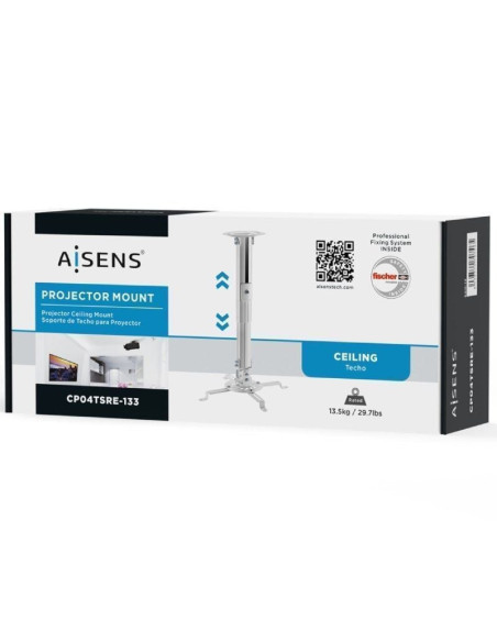 Soporte de techo para proyector aisens cp04tsre-133/ inclinable-extensible-giratorio/ hasta 13.5kg