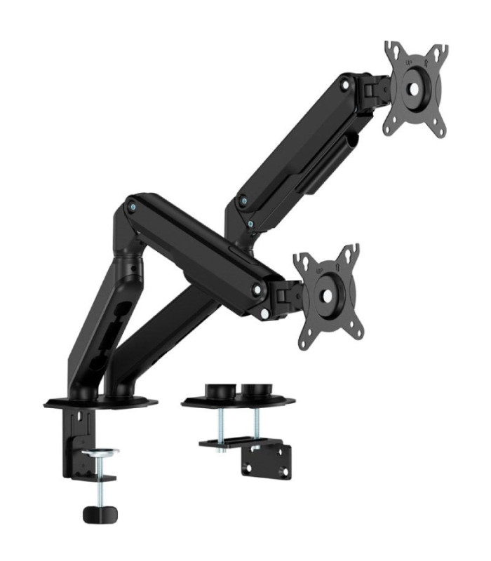 Soporte de mesa con contrapeso para 2 monitores aisens dt32tsr-451/ giratorio/ inclinable/ hasta 9kg