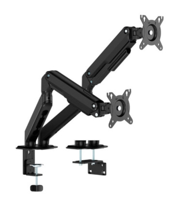 Soporte de mesa con contrapeso para 2 monitores aisens dt32tsr-451/ giratorio/ inclinable/ hasta 9kg