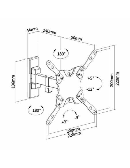 Soporte de pared extensible/ giratorio/ inclinable/ nivelable aisens wt42tsle-009 para tv de 13-42'/ hasta 20kg