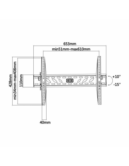 Soporte de pared inclinable aisens wt70t-019 para tv de 37-70'/ hasta 50kg